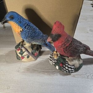 Cardinal & Bluebird Resin Figurines